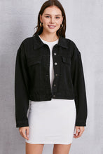 Load image into Gallery viewer, Button Up Dropped Shoulder Denim Jacket
