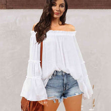 Load image into Gallery viewer, Off-Shoulder Frill Trim Blouse
