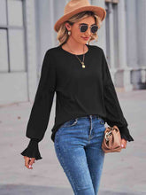 Load image into Gallery viewer, Round Neck Flounce Sleeve Blouse
