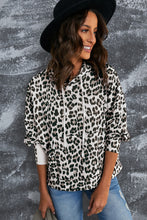 Load image into Gallery viewer, Leopard Print Drawstring Hoodie with Kangaroo Pocket
