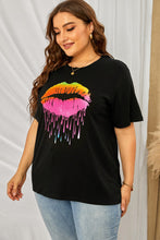 Load image into Gallery viewer, Plus Size Lip Graphic Tee Shirt
