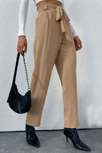 Load image into Gallery viewer, Belted Straight Leg Pants with Pockets
