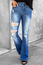 Load image into Gallery viewer, Distressed Flare Leg Jeans with Pockets
