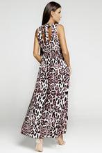Load image into Gallery viewer, Leopard Print Open Back Split Sleeveless Dress
