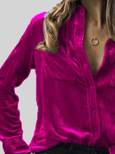 Load image into Gallery viewer, Button Up Collared Shirt with Breast Pockets

