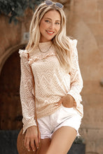 Load image into Gallery viewer, Ruffled Lace Mock Neck Blouse
