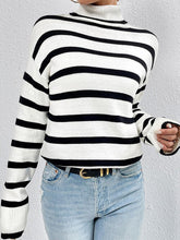 Load image into Gallery viewer, Striped Turtleneck Long Sleeve Sweater
