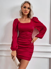 Load image into Gallery viewer, Ruched Square Neck Mini Bodycon Dress
