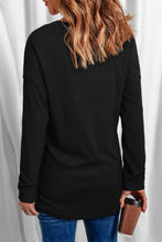 Load image into Gallery viewer, Heart Contrast V-Neck Long Sleeve Tee
