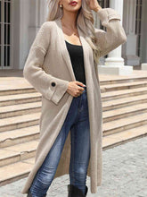 Load image into Gallery viewer, Open Front Dropped Shoulder Longline Cardigan
