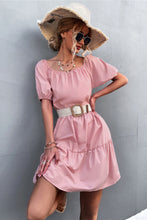 Load image into Gallery viewer, Puff Sleeve Square Neck Tiered Dress
