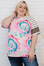 Load image into Gallery viewer, Plus Size Tie-Dye Mixed Print Raglan Sleeve T-Shirt
