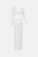 Load image into Gallery viewer, Long Sleeve Zip-Back Cropped Top and Cutout Maxi Skirt Set
