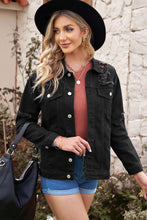Load image into Gallery viewer, Distressed Button-Up Denim Jacket with Pockets
