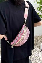 Load image into Gallery viewer, Adored Chevron Straw Sling Bag
