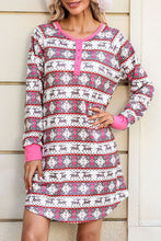 Load image into Gallery viewer, Christmas Pattern Half Button Dress
