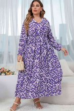 Load image into Gallery viewer, Plus Size Printed Mock Neck Buttoned Maxi Dress
