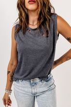 Load image into Gallery viewer, Distressed Round Neck Tank
