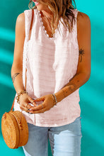Load image into Gallery viewer, Scalloped Lace Trim V-Neck Tank
