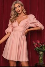 Load image into Gallery viewer, Sweetheart Neck Puff Sleeve A-Line Dress
