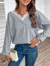 Load image into Gallery viewer, Lace Detail Long Sleeve Top
