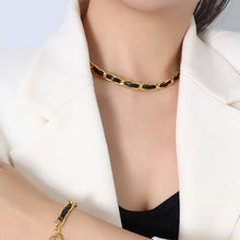 Load image into Gallery viewer, 18K Gold-Plated Leather Chain Necklace
