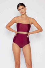 Load image into Gallery viewer, Marina West Swim Wave Break Contrast Trim One-Piece in Wine
