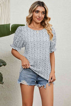 Load image into Gallery viewer, Round Neck Flounce Sleeve Blouse
