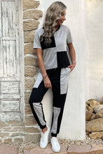 Load image into Gallery viewer, Color Block Raglan Sleeve Tee and Joggers Set
