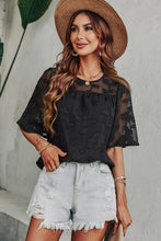 Load image into Gallery viewer, Applique Round Neck Half Sleeve Blouse
