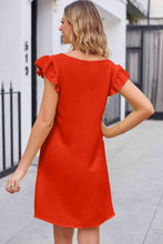 Load image into Gallery viewer, Ruffled V-Neck Flutter Sleeve Dress
