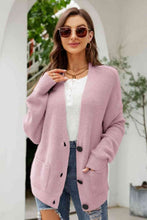 Load image into Gallery viewer, Waffle-Knit Dropped Shoulder Cardigan
