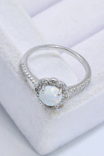 Load image into Gallery viewer, Platinum-Plated 4-Prong Opal Ring
