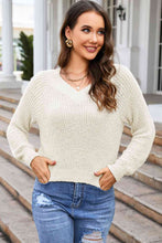 Load image into Gallery viewer, Full Size V-Neck Raglan Sleeve Sweater
