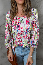 Load image into Gallery viewer, Printed Round Neck Balloon Sleeve Blouse
