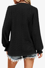 Load image into Gallery viewer, Eyelet V-Neck Flounce Sleeve Blouse
