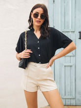 Load image into Gallery viewer, Notched Button Up Short Sleeve Shirt
