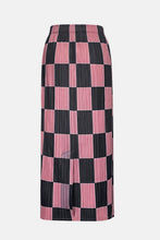 Load image into Gallery viewer, Checkered Accordion Pleated Midi Skirt
