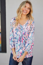 Load image into Gallery viewer, Printed Round Neck Balloon Sleeve Blouse

