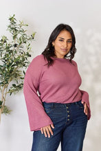 Load image into Gallery viewer, Culture Code Full Size Waffle-Knit Round Neck Long Sleeve Blouse
