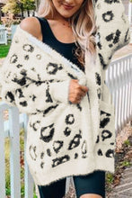 Load image into Gallery viewer, Leopard Open Front Cardigan with Pockets
