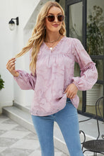 Load image into Gallery viewer, Applique Frill Trim Gathered Detail Blouse
