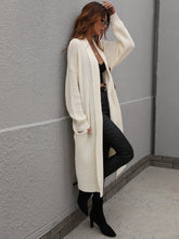 Load image into Gallery viewer, Waffle Knit Open Front Duster Cardigan With Pockets
