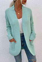 Load image into Gallery viewer, Open Front Rib-Knit Cardigan with Pockets
