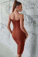 Load image into Gallery viewer, Ruched Spaghetti Strap Sheath Dress
