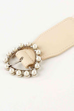 Load image into Gallery viewer, Pearl Heart Buckle Elastic Belt
