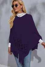 Load image into Gallery viewer, Round Neck Fringe Detail Poncho
