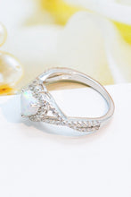 Load image into Gallery viewer, 925 Sterling Silver Heart Opal Crisscross Ring
