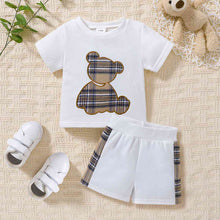 Load image into Gallery viewer, Baby Bear Graphic Round Neck Tee and Short Set
