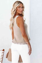 Load image into Gallery viewer, Openwork Tassel Hem Knit Tank
